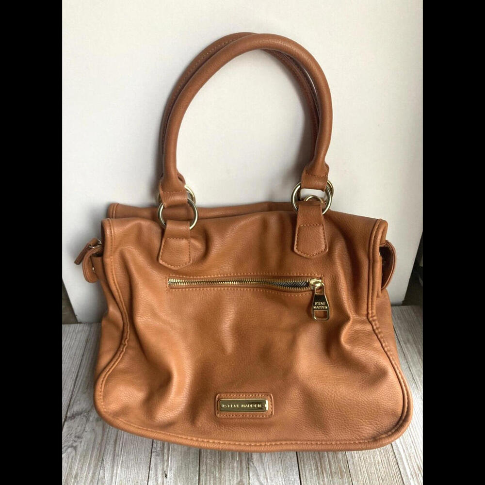 Steve Madden Hobo Crossbody Faux Leather Tan with Gold Hardware